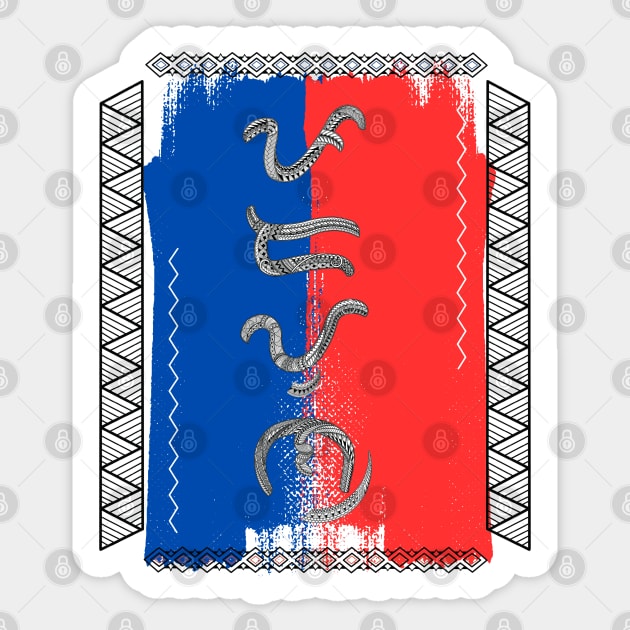 Philippine Flag / Baybayin word Padayon (to Continue) Sticker by Pirma Pinas